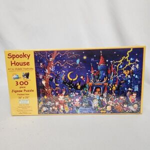 New Sealed Sunsout 300 pc puzzle Hideki‎ Yoshioka  "Spooky House" 16" x 26"